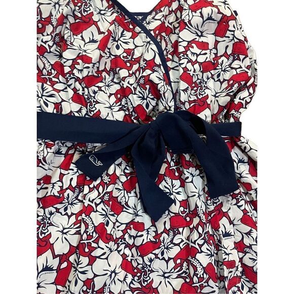 Vineyard Vines for Target Women's Hibiscus Whale V-Neck Wrap Dress Sz XS - Picture 12 of 14